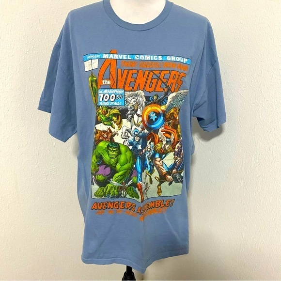 Marvel The Avengers The Mightiest 100th Issue Comic Cover T-Shirt Unisex XL - Picture 1 of 5